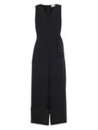 Osman V-neck Sleeveless Crepe Jumpsuit