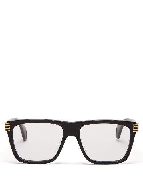 Matchesfashion.com Gucci - Oversized Square Frame Acetate Glasses - Womens - Black