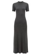 Matchesfashion.com Gabriela Hearst - Clare Ribbed Virgin-wool Sweater Dress - Womens - Dark Grey