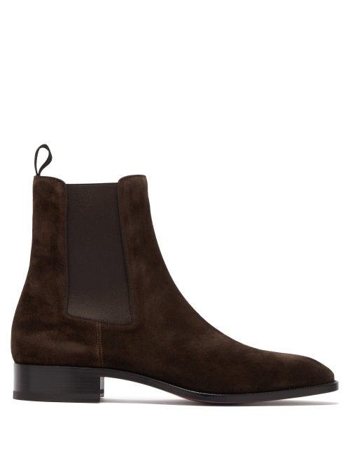 Matchesfashion.com Christian Louboutin - Samson Orlato Suede Chelsea Boots - Mens - Brown