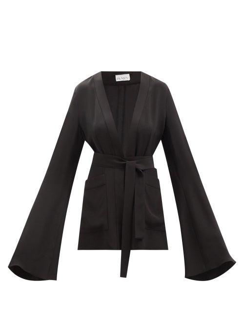 Raey - Bell-sleeve Silk-crepe Jacket - Womens - Black