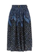 Ulla Johnson - Alejandra Shibori-dyed Cotton-poplin Skirt - Womens - Navy Multi