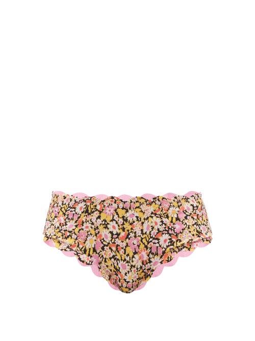 Marysia - Spring Reversible Floral-print Bikini Briefs - Womens - Pink Floral