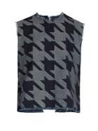 Marques Almeida Open-back Hound's-tooth Cotton Top