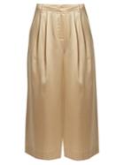 Tibi Mid-rise Wide-leg Cropped Silk-satin Trousers