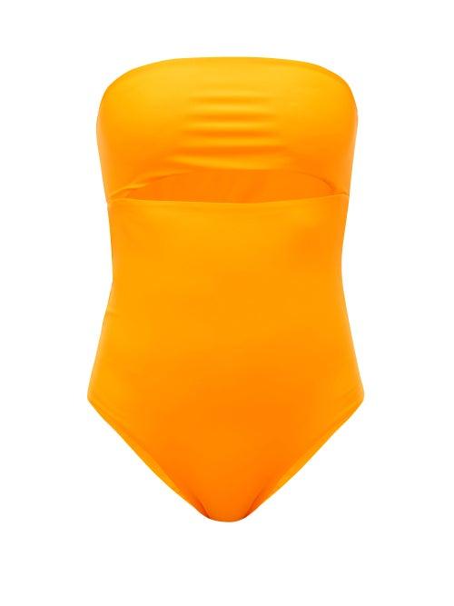 Matchesfashion.com Jade Swim - Highlight Strapless Cutout Swimsuit - Womens - Orange