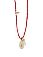 Matchesfashion.com Aron & Hirsch - Karo Diamond & 18kt Gold Beaded Necklace - Womens - Red