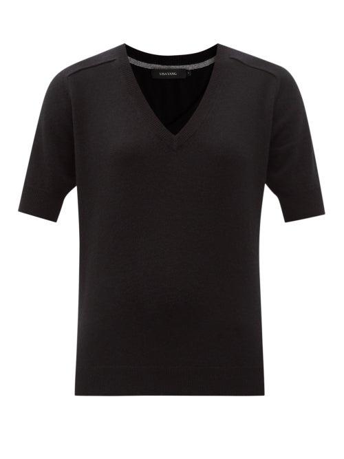 Matchesfashion.com Lisa Yang - Leotine V-neck Cashmere T-shirt - Womens - Black