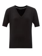 Matchesfashion.com Lisa Yang - Leotine V-neck Cashmere T-shirt - Womens - Black