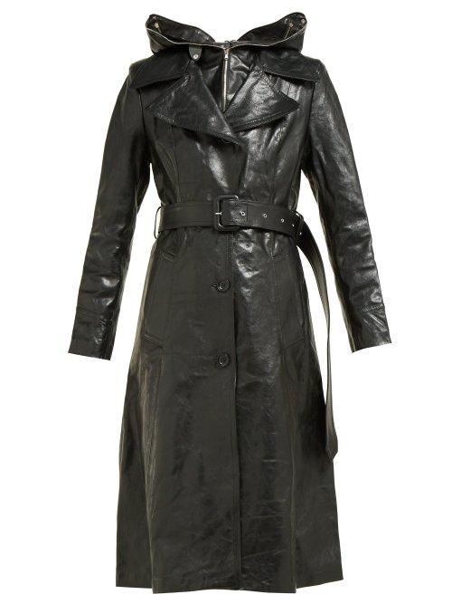 Matchesfashion.com Vetements - Masked Leather Trench Coat - Womens - Black