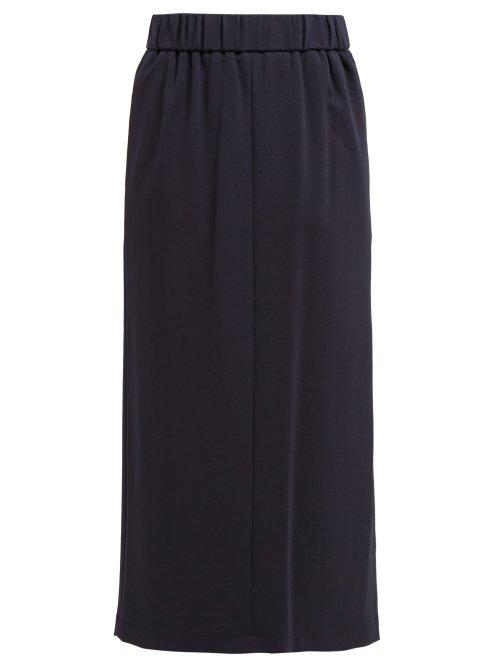 Matchesfashion.com Tibi - Mercer High Waisted Skirt - Womens - Navy