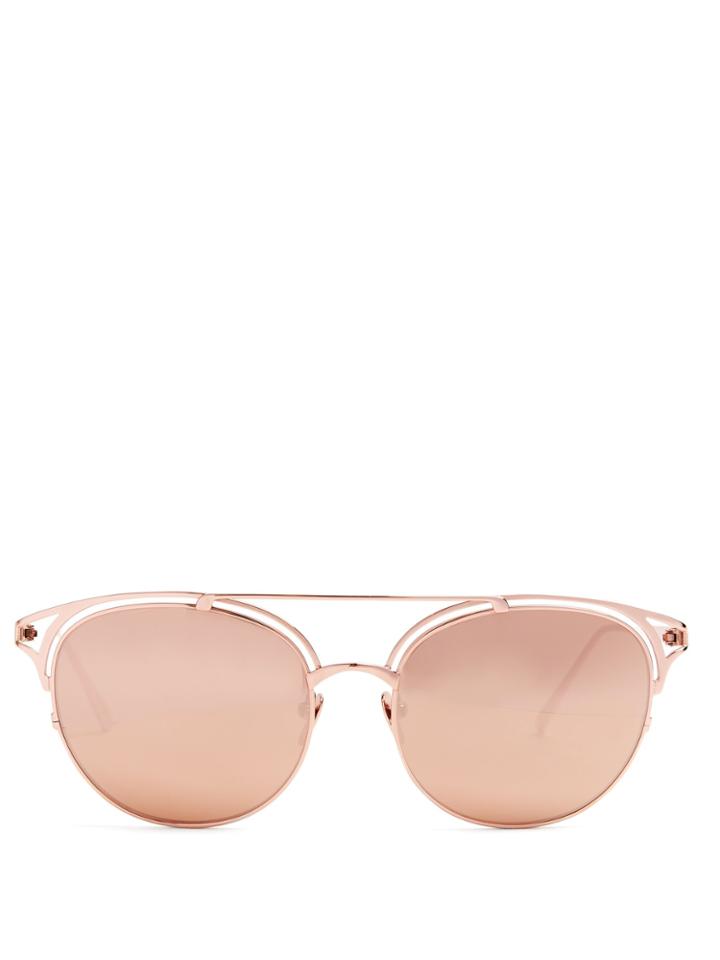 Linda Farrow Cat-eye Gold-plated Sunglasses