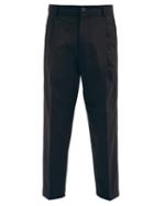 Matchesfashion.com Barena Venezia - Tartana Cropped Cotton-twill Trousers - Mens - Black