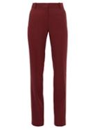 Matchesfashion.com Pallas X Claire Thomson-jonville - Fulham High Rise Cotton Trousers - Womens - Burgundy