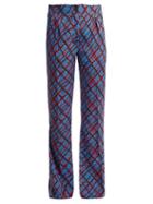 Matchesfashion.com Marni - Geometric Print Flared Trousers - Womens - Blue Print