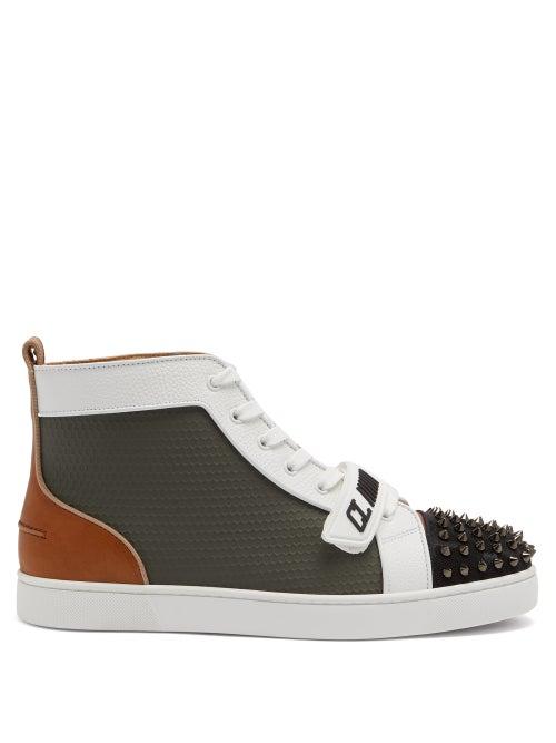 Matchesfashion.com Christian Louboutin - Lou Spiked Panelled High-top Trainers - Mens - Multi