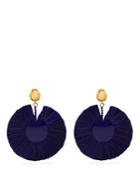 Oscar De La Renta Bead-embellished Large Raffia Clip-on Earrings