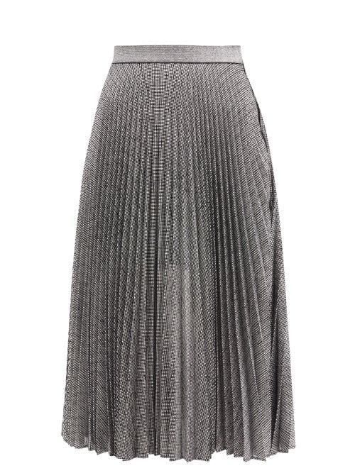 Ladies Rtw Christopher Kane - Dna Pleated Metallic Tulle Midi Skirt - Womens - Silver