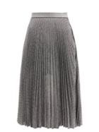 Ladies Rtw Christopher Kane - Dna Pleated Metallic Tulle Midi Skirt - Womens - Silver