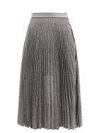 Ladies Rtw Christopher Kane - Dna Pleated Metallic Tulle Midi Skirt - Womens - Silver
