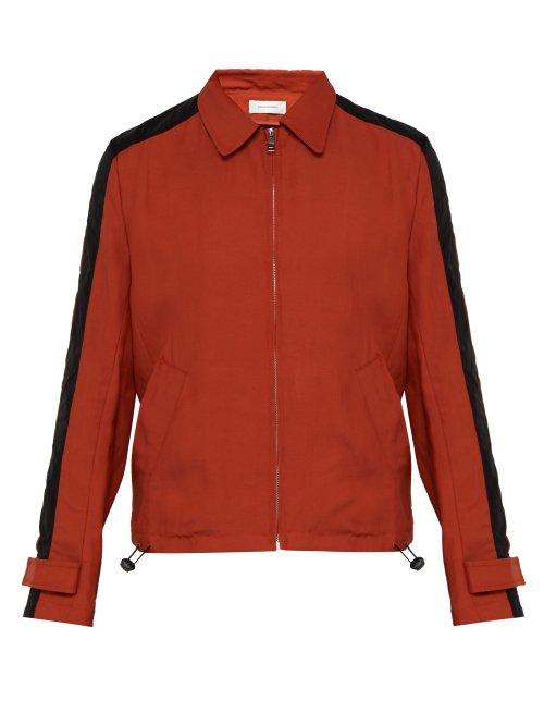 Matchesfashion.com Wales Bonner - Striped Sleeve Twill Blouson Jacket - Mens - Red