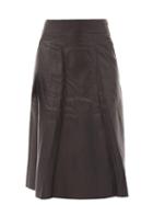 Matchesfashion.com Nili Lotan - Elaine Leather Midi Skirt - Womens - Black