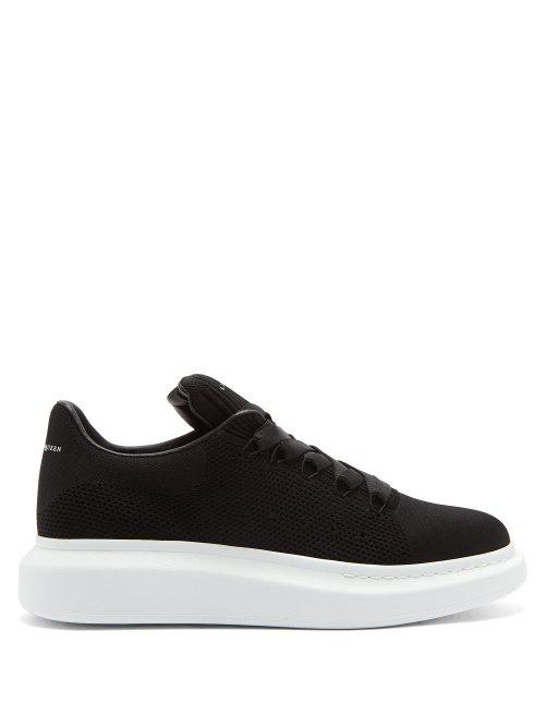 Matchesfashion.com Alexander Mcqueen - Exaggerated Sole Knitted Trainers - Mens - Black