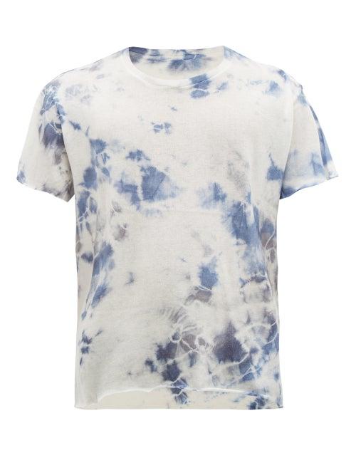 Matchesfashion.com The Elder Statesman - Tie Dyed Cashmere Blend T Shirt - Mens - Grey Multi