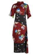 Matchesfashion.com Acne Studios - Dilona Floral Print Satin Dress - Womens - Burgundy Multi