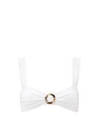 Matchesfashion.com Fisch - Papillon Gathered-ring Bikini Top - Womens - White