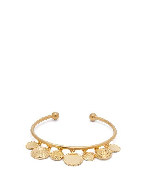 Matchesfashion.com Joelle Kharrat - Moneta Gold Plated Coin Bangle - Womens - Gold