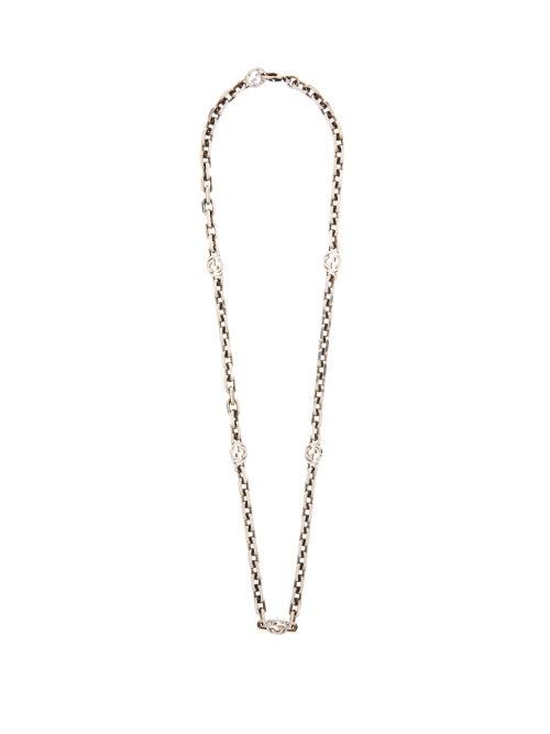 Matchesfashion.com Gucci - Gg-plaque Sterling-silver Necklace - Mens - Silver