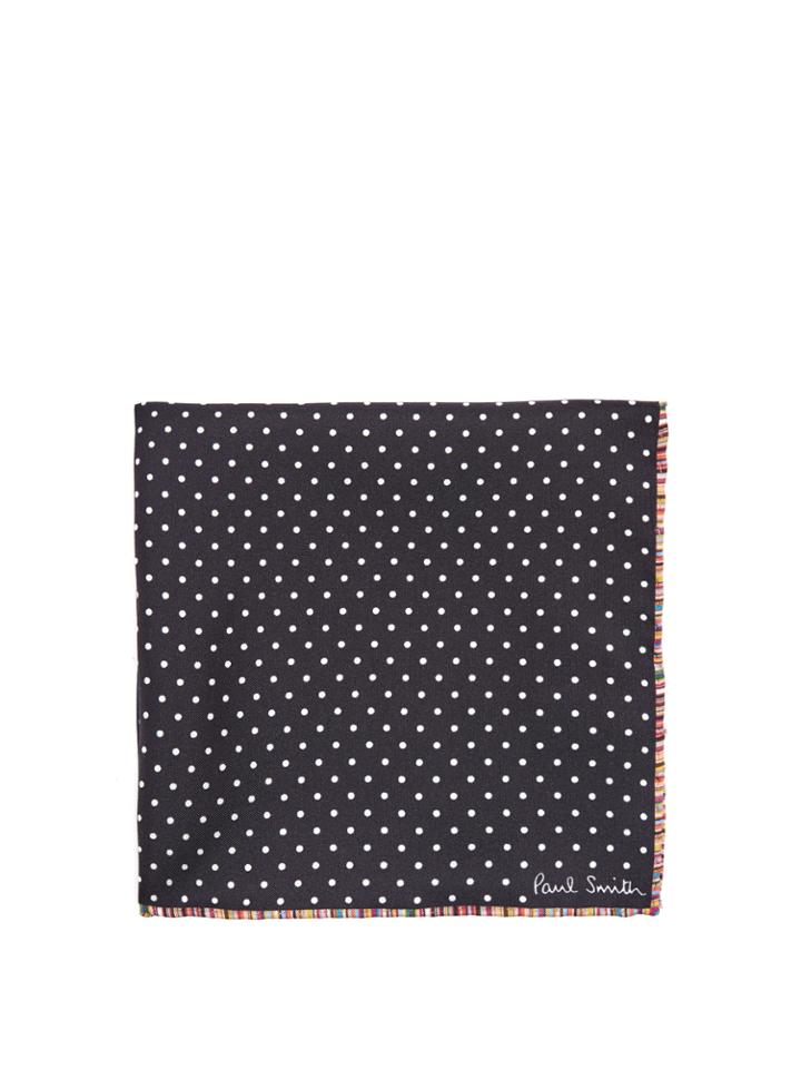 Paul Smith Polka Dot-print Silk Pocket Square