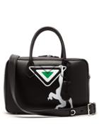 Matchesfashion.com Prada - Monkey Print Leather Bowling Bag - Womens - Black Multi