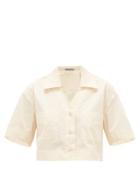 Matchesfashion.com Three Graces London - Lily Cropped Cotton-poplin Shirt - Womens - Cream