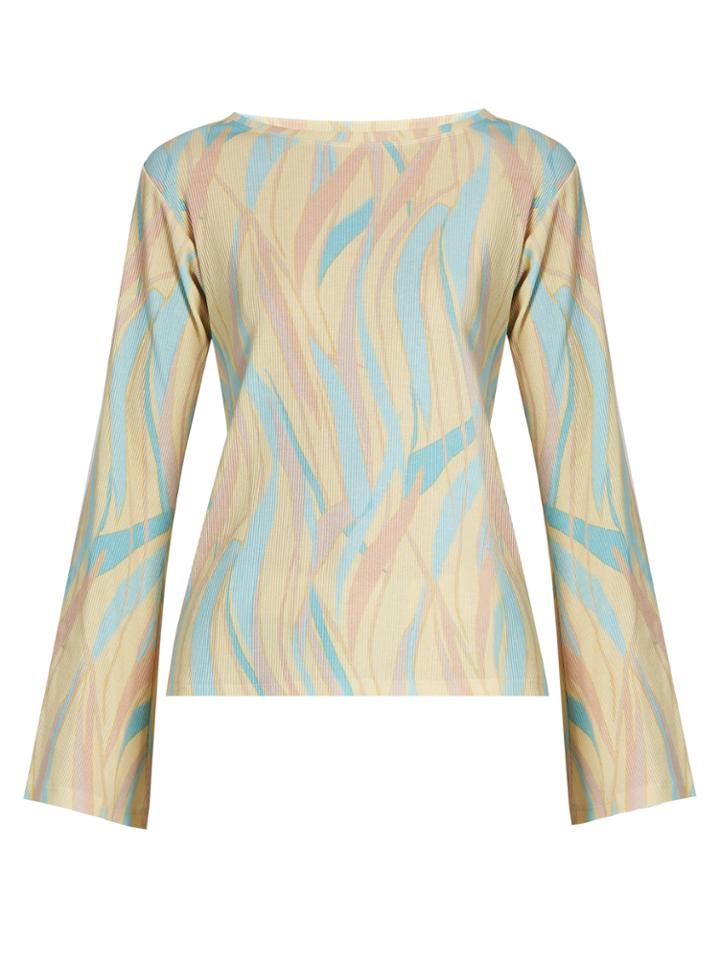 Sies Marjan Acid Wave Print Ribbed Cotton-blend Top
