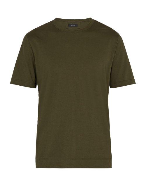 Matchesfashion.com Joseph - Short Sleeved Crew Neck Cotton T Shirt - Mens - Khaki