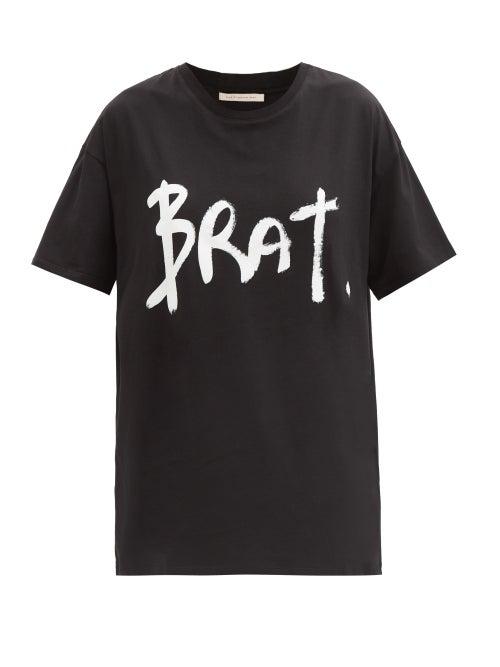 Christopher Kane - Brat-print Organic Cotton-jersey T-shirt - Womens - Black