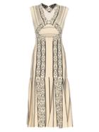 Matchesfashion.com Peter Pilotto - Indix V Neck Jersey Dress - Womens - Cream Multi