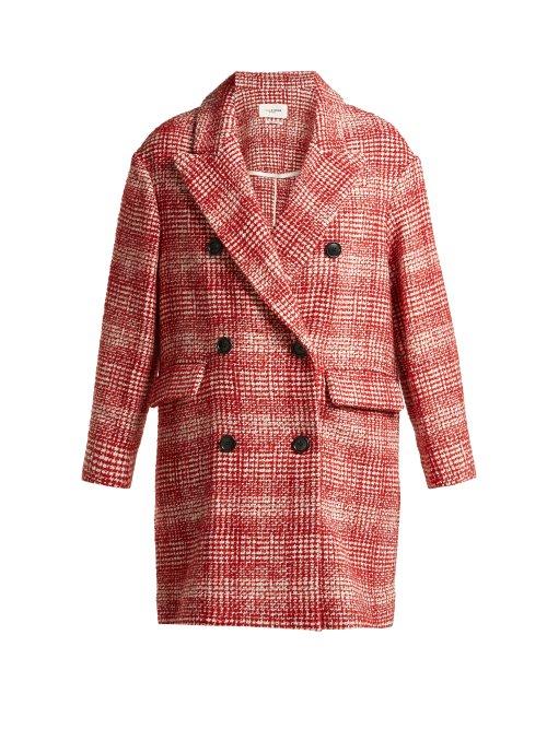 Matchesfashion.com Isabel Marant Toile - Ebra Double Breasted Wool Blend Coat - Womens - Red White