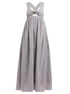 Matchesfashion.com Marysia - East Hampton Cut Out Gingham Poplin Dress - Womens - Brown White