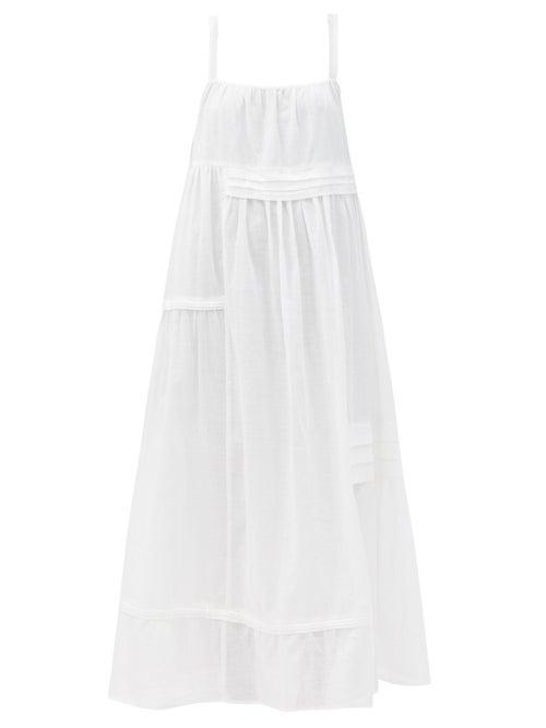 Matchesfashion.com Loup Charmant - Kotor Square-neck Organic-cotton Dress - Womens - White