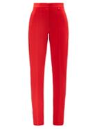 Matchesfashion.com Givenchy - High-rise Stretch-crepe Tapered-leg Trousers - Womens - Red