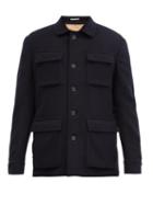 Matchesfashion.com Brunello Cucinelli - Single-breasted Felt Coat - Mens - Navy