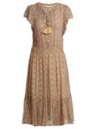 Vanessa Bruno Floral-print Tassel Tie-front Dress