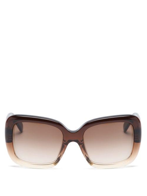 Matchesfashion.com Celine Eyewear - Square Acetate Sunglasses - Womens - Brown