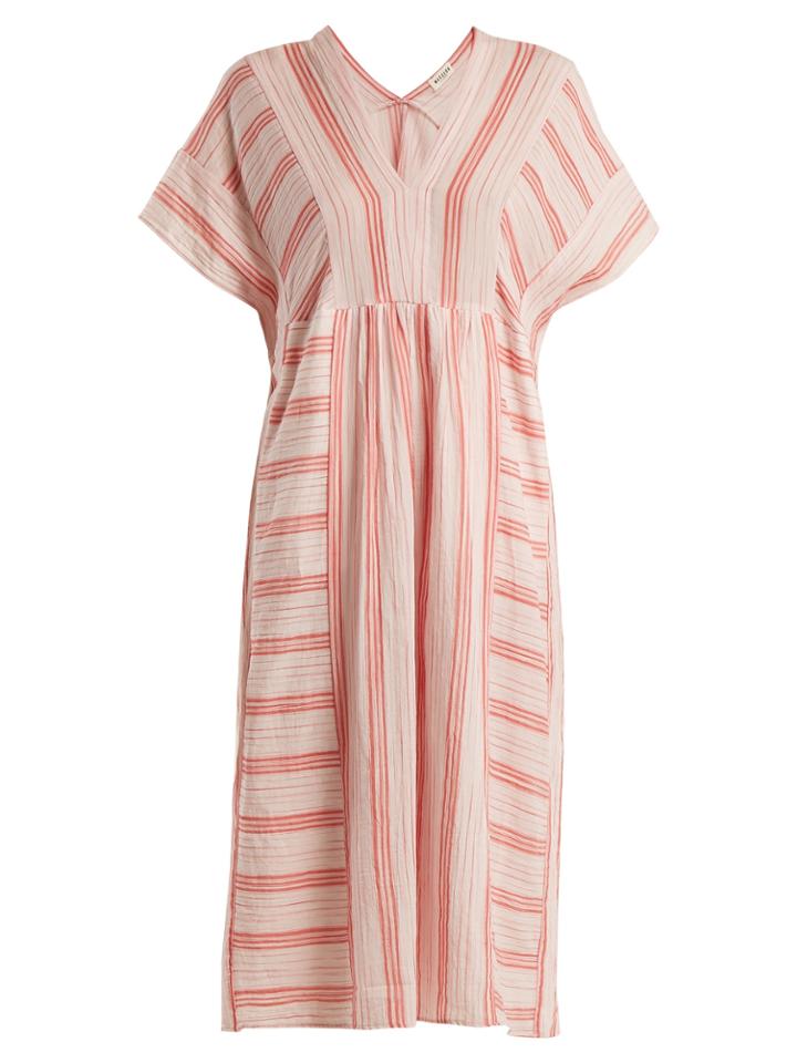 Masscob V-neck Striped Cotton Dress