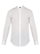 Matchesfashion.com Giorgio Armani - Seersucker Collarless Cotton Shirt - Mens - White