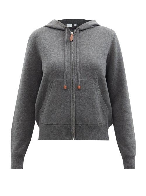 Burberry - Libby Zipped Hooded Sweatshirt - Womens - Grey