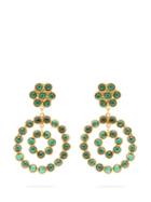 Matchesfashion.com Sylvia Toledano - Malachite Embellished Hoop Drop Earrings - Womens - Green